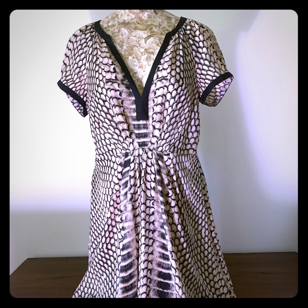 Anthropologie Cynthia Vincent Python Print Silk Dress